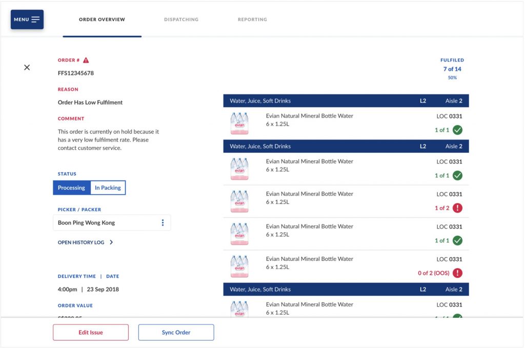 Ceegees FairPrice Order Overview