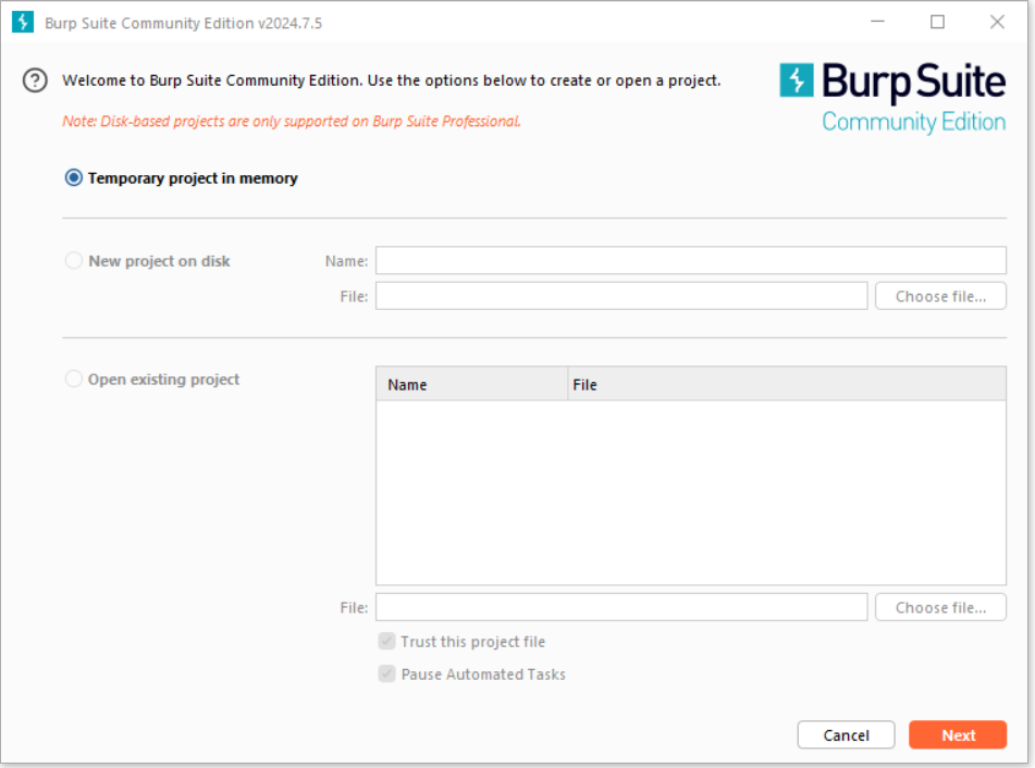 BurpSuite_CommunityEdition_Launch_Screen