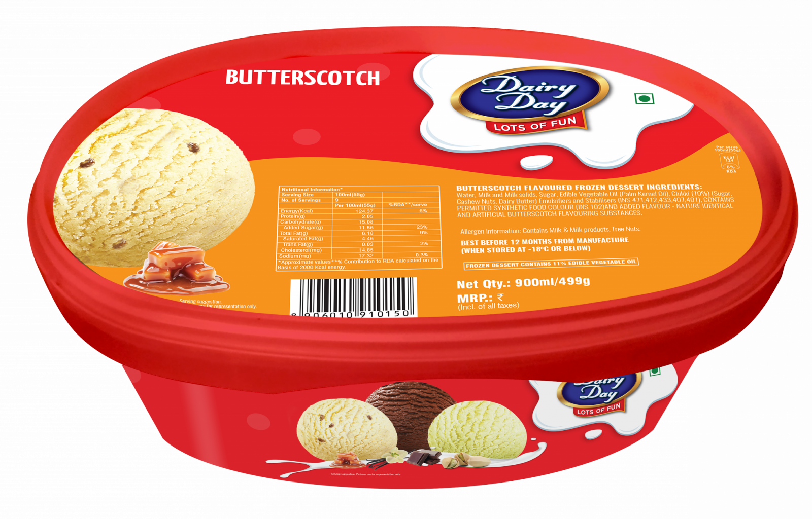 Butterscotch Party Tub 900ml
