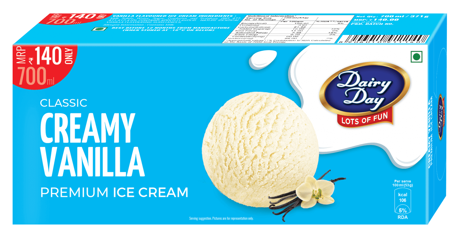 Creamy Vanilla Classic Pack 700ml